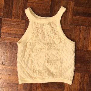 NWOT white lace crop top